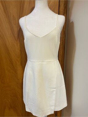 French Connection Ivory Mini Slip Dress with Spaghetti Straps
